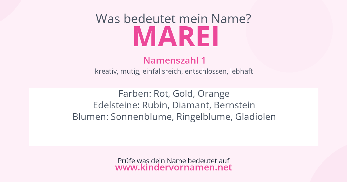 Was bedeutet der Name Marei?