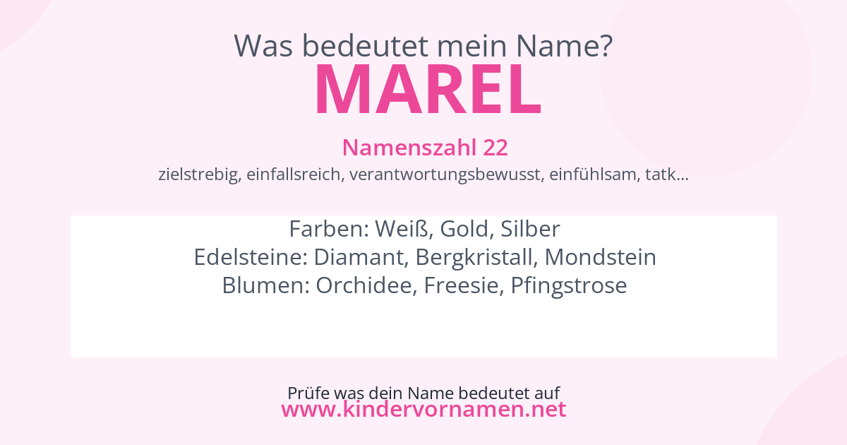 Was bedeutet der Name Marel?