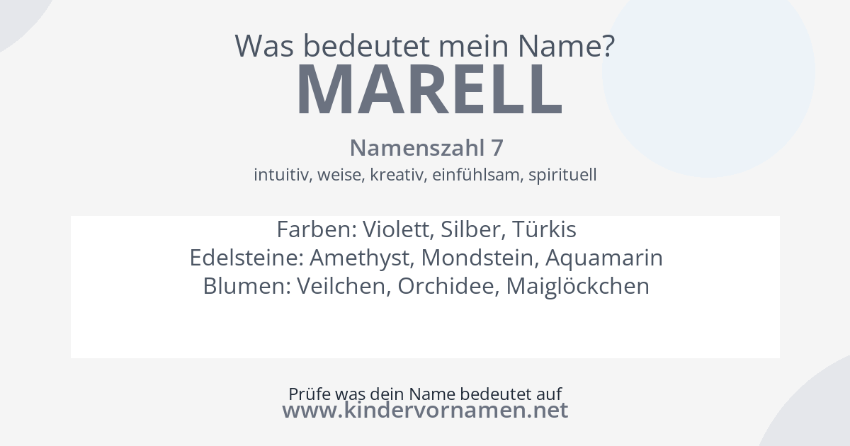 Was bedeutet der Name Marell?
