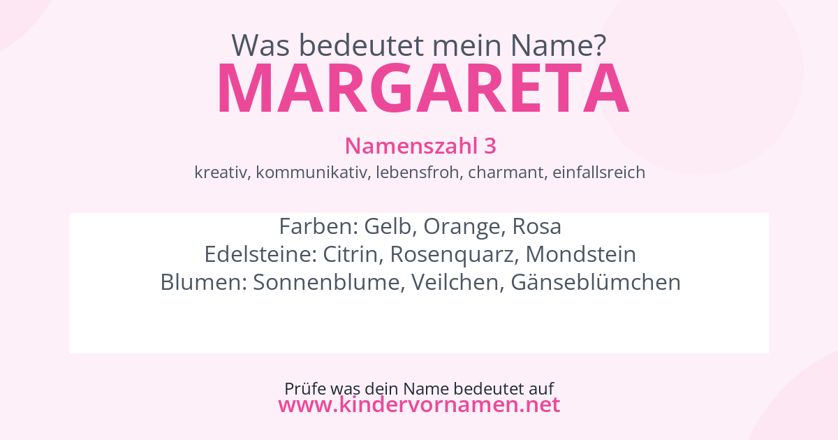 Was bedeutet der Name Margareta?