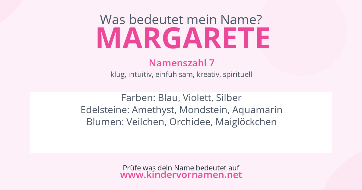 Was bedeutet der Name Margarete?