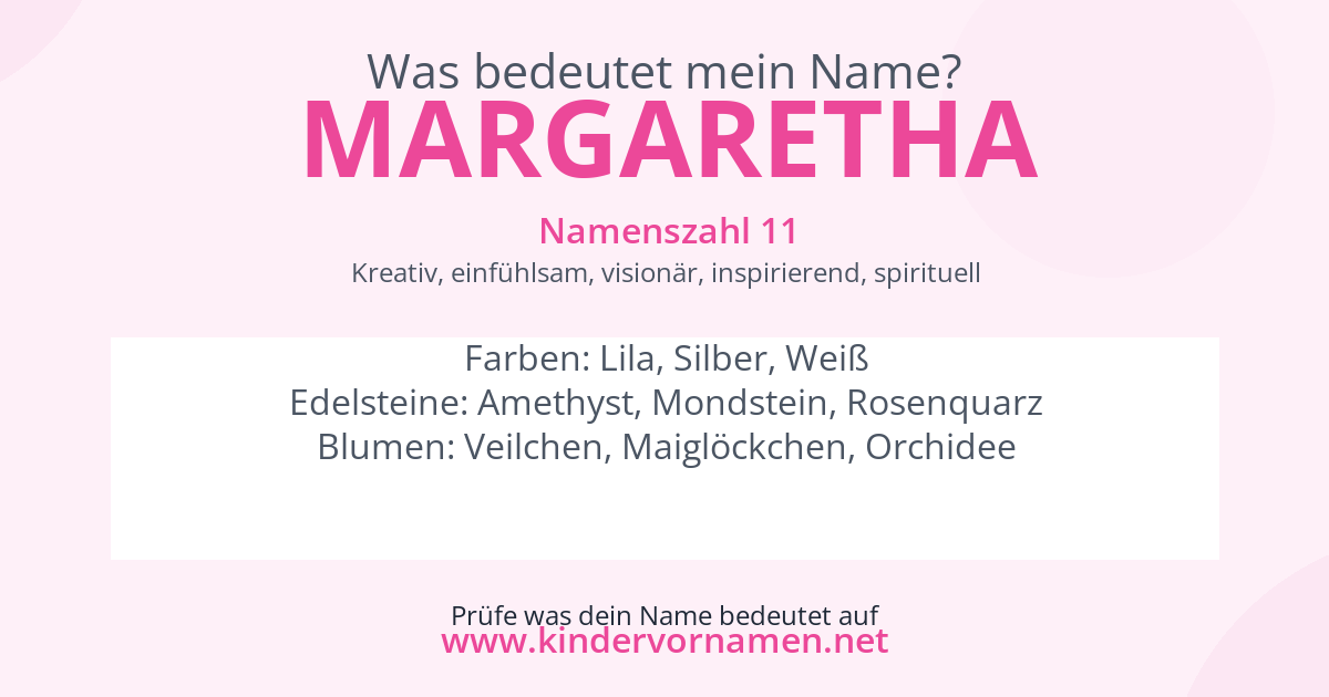 Was bedeutet der Name Margaretha?