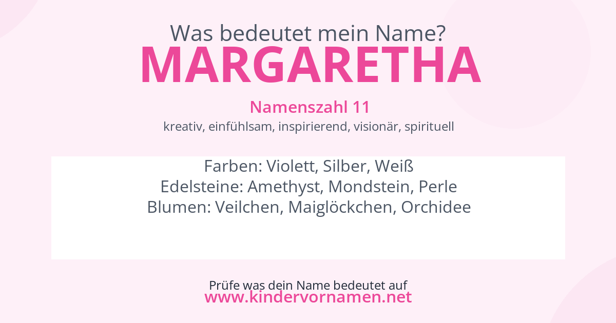 Was bedeutet der Name Margaretha?