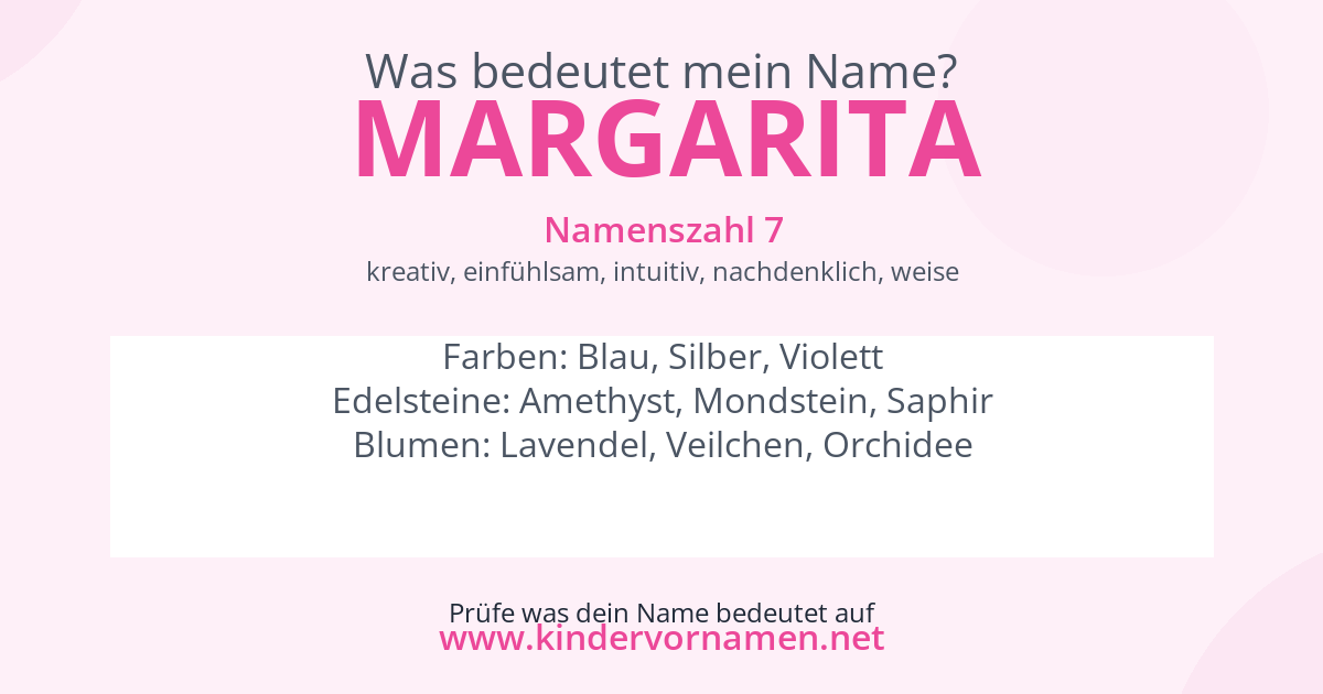 Was bedeutet der Name Margarita?
