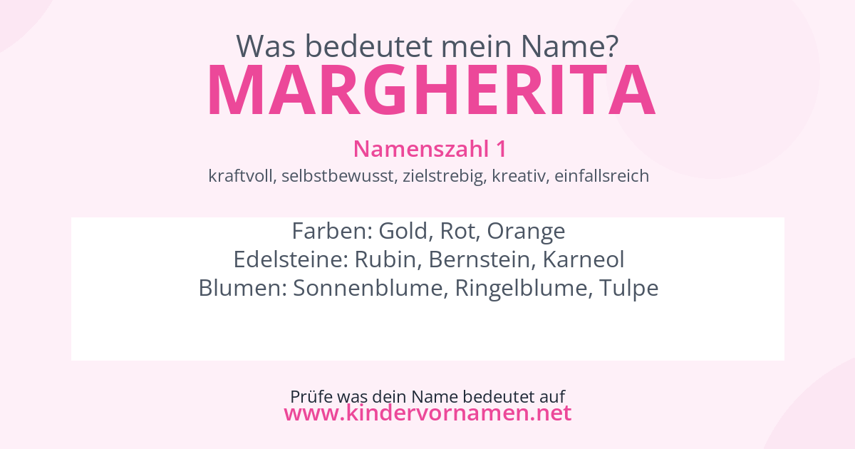 Was bedeutet der Name Margherita?