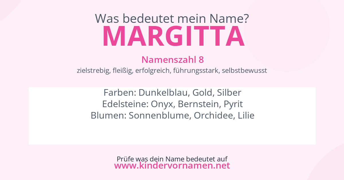 Was bedeutet der Name Margitta?