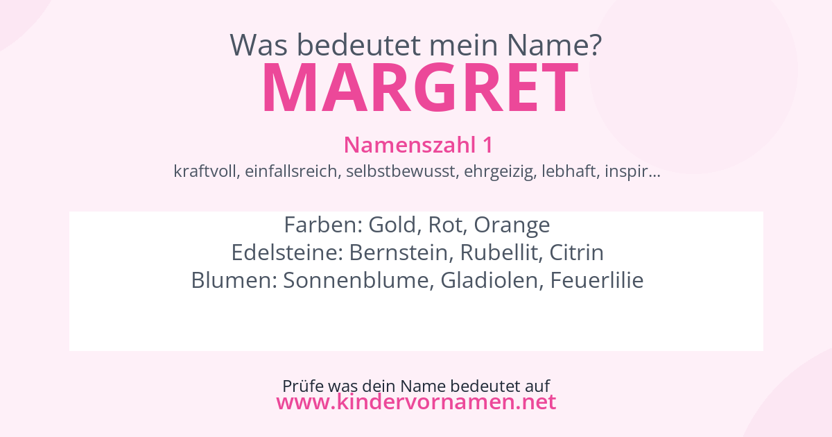Was bedeutet der Name Margret?