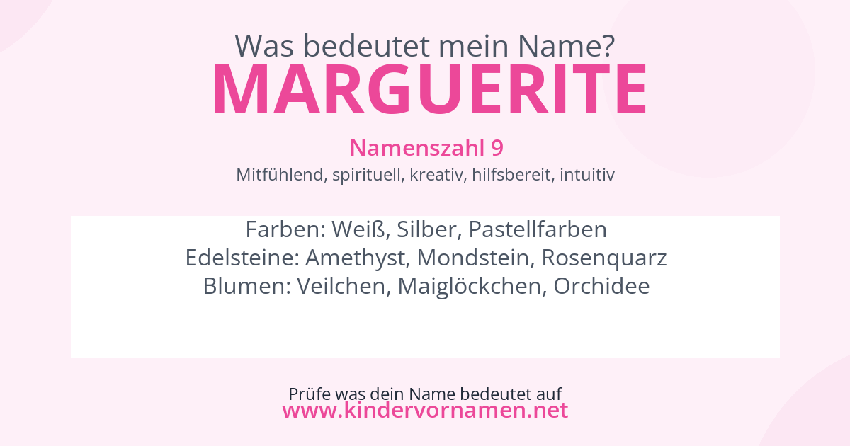 Was bedeutet der Name Marguerite?