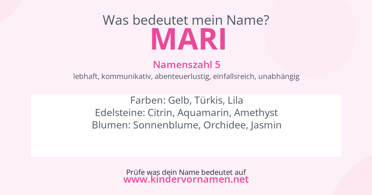 Was bedeutet der Name Mari?
