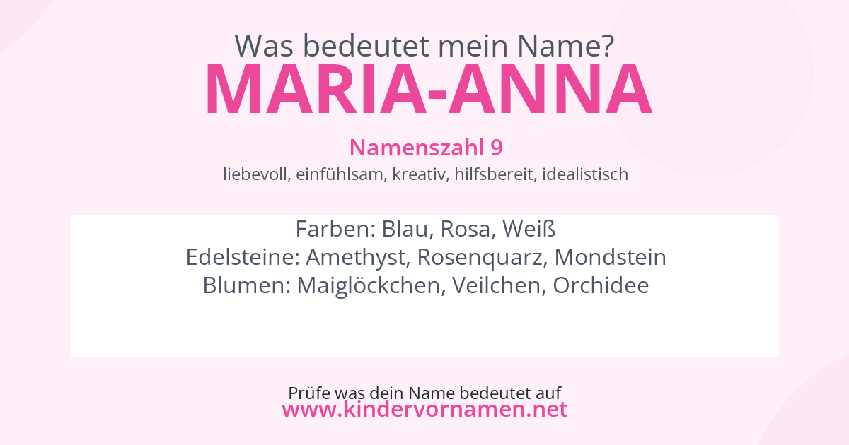 Was bedeutet der Name Maria-Anna?