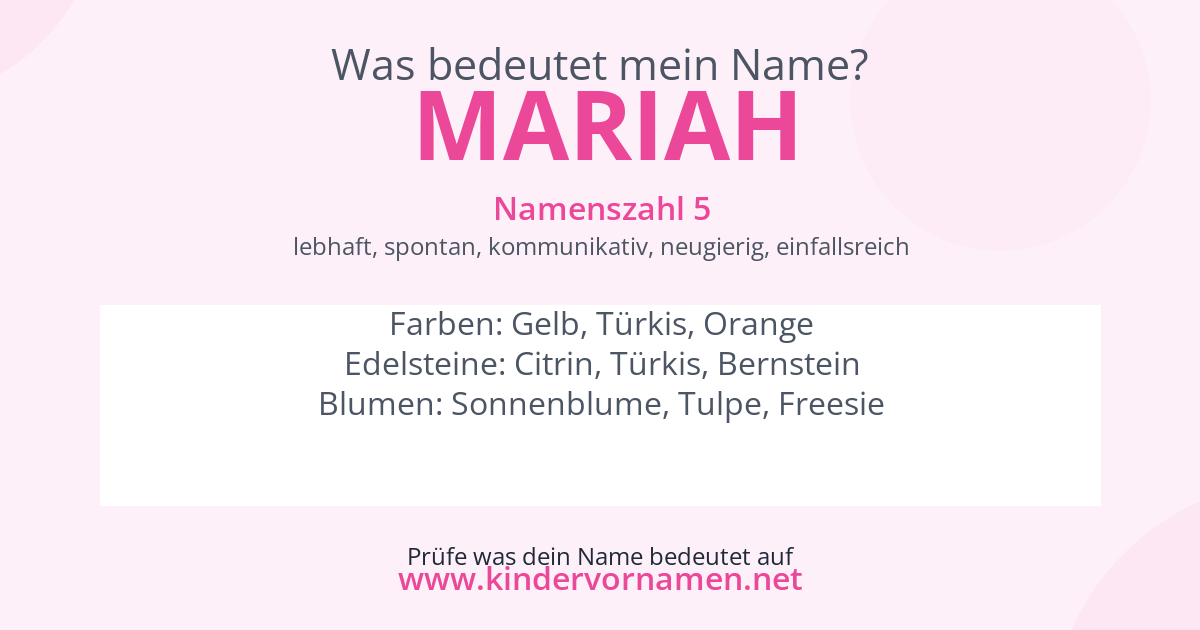 Was bedeutet der Name Mariah?