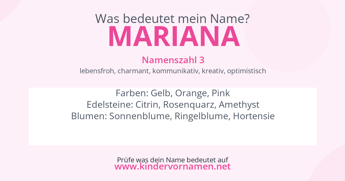 Was bedeutet der Name Mariana?