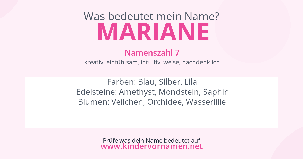Was bedeutet der Name Mariane?