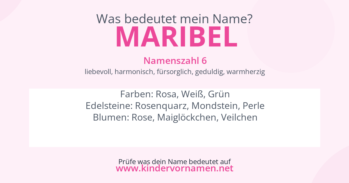 Was bedeutet der Name Maribel?