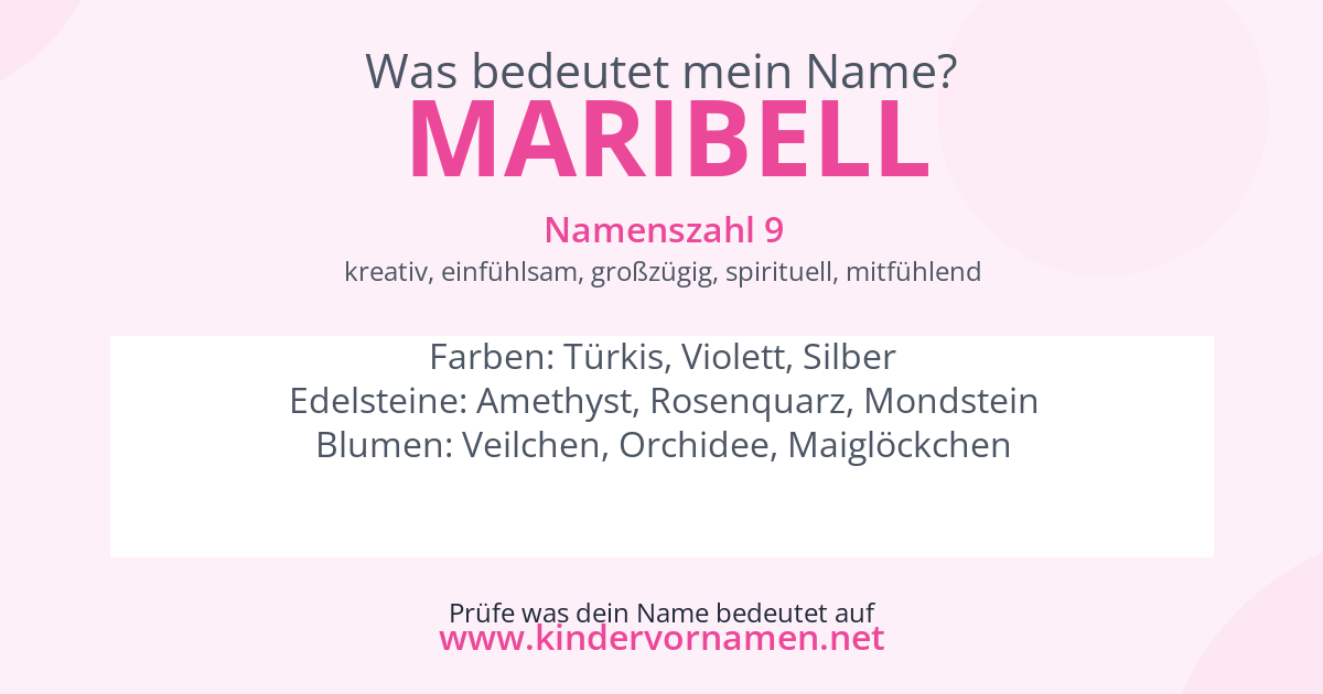 Was bedeutet der Name Maribell?