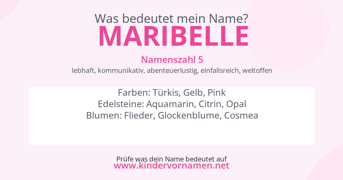 Was bedeutet der Name Maribelle?