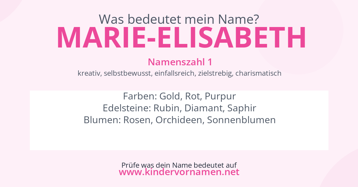 Was bedeutet der Name Marie-Elisabeth?