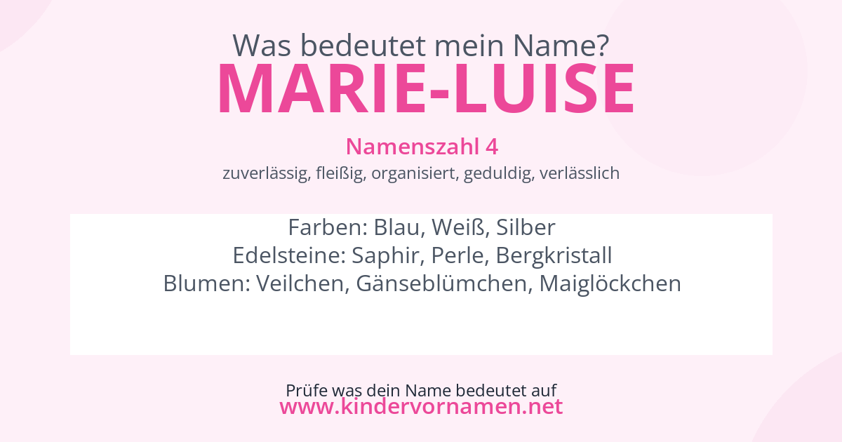 Was bedeutet der Name Marie-Luise?