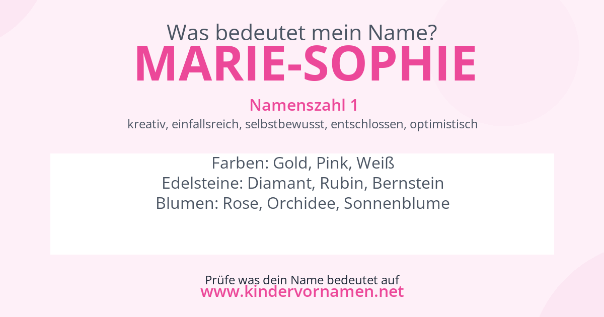Was bedeutet der Name Marie-Sophie?