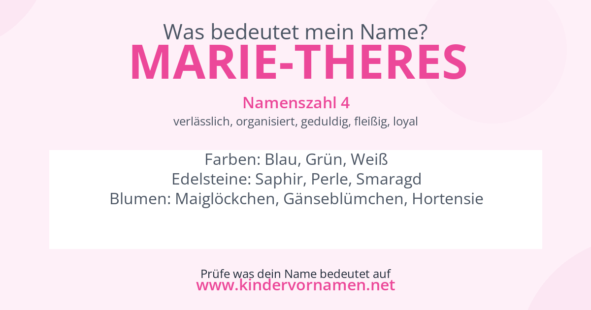 Was bedeutet der Name Marie-Theres?