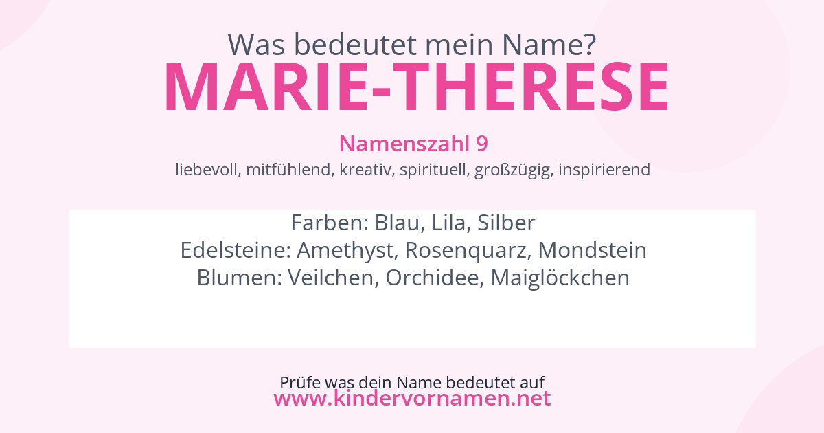 Was bedeutet der Name Marie-Therese?