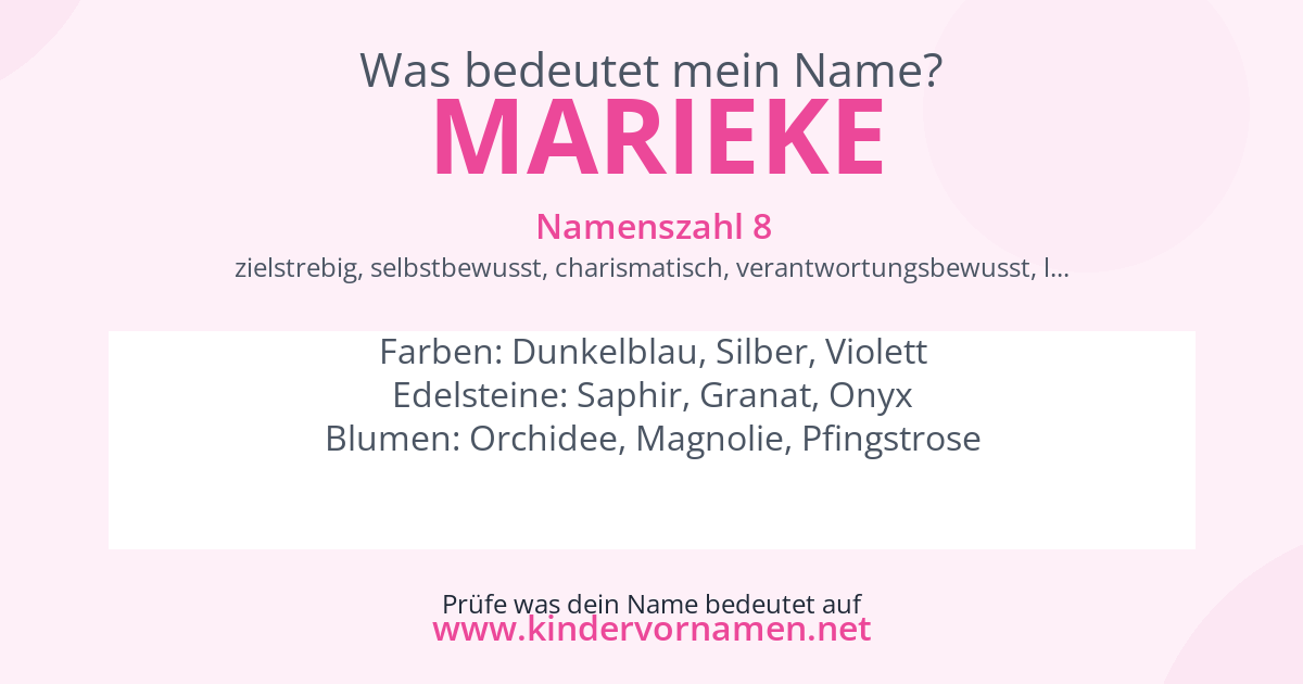 Was bedeutet der Name Marieke?