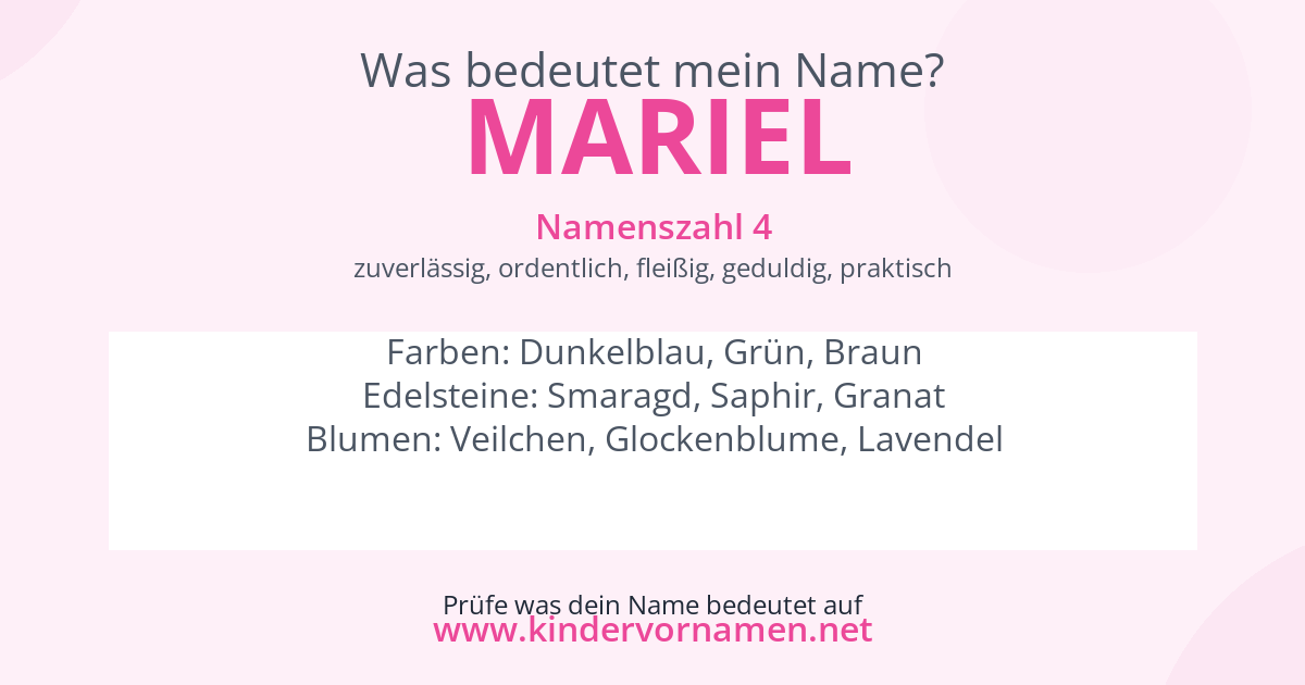 Was bedeutet der Name Mariel?