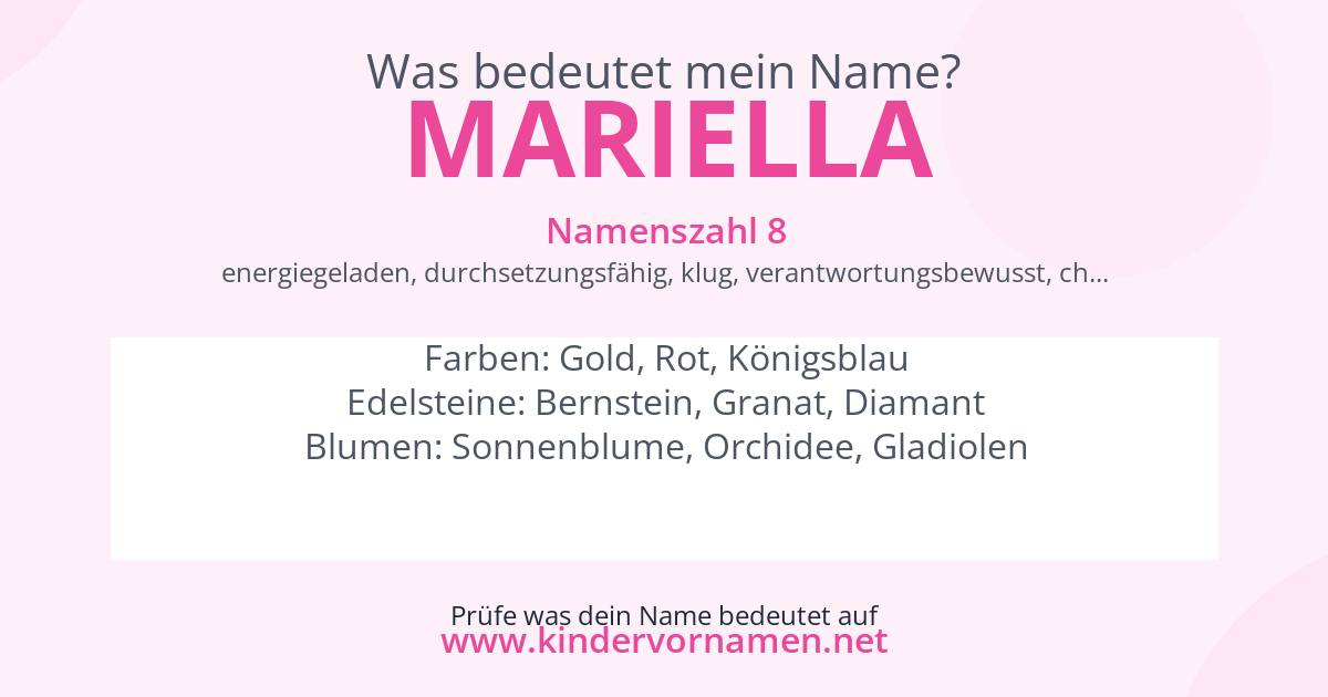 Was bedeutet der Name Mariella?
