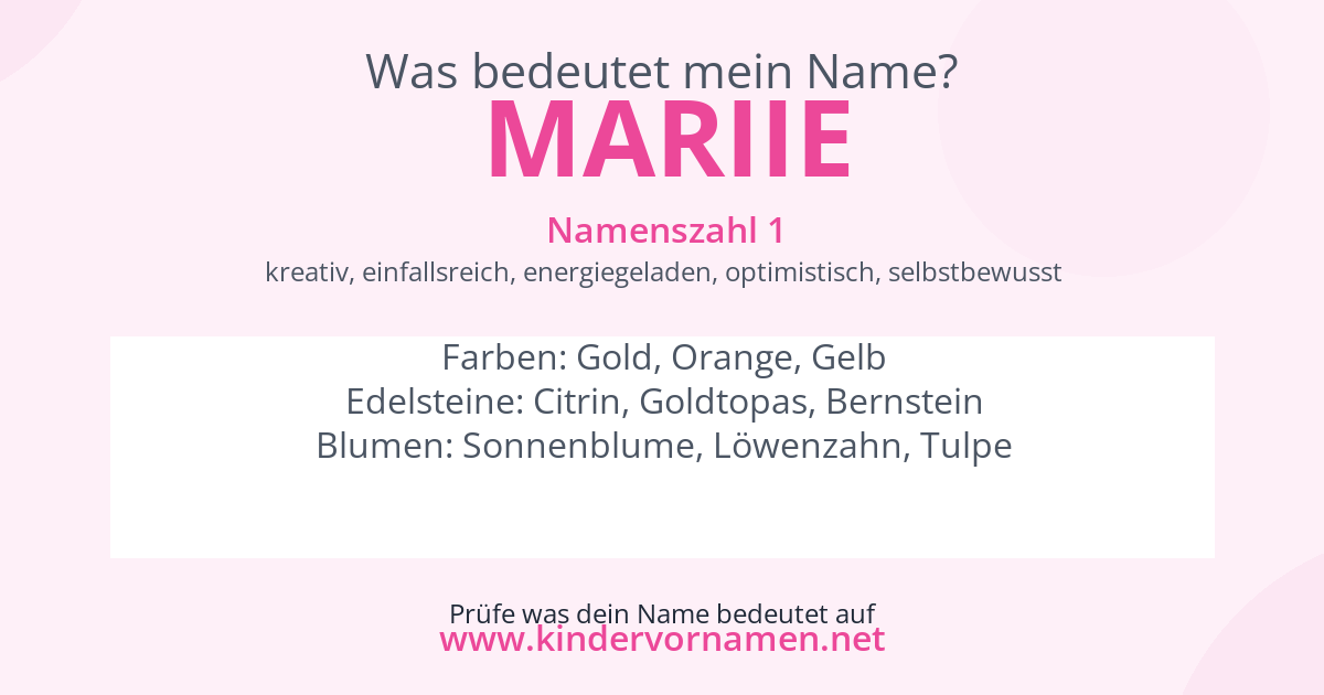 Was bedeutet der Name Mariie?