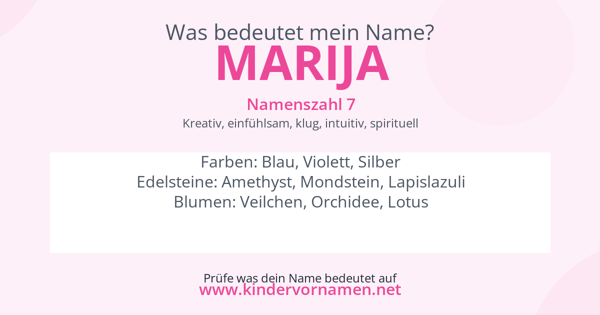 Was bedeutet der Name Marija?