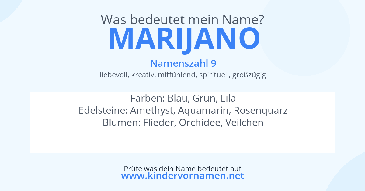 Was bedeutet der Name Marijano?