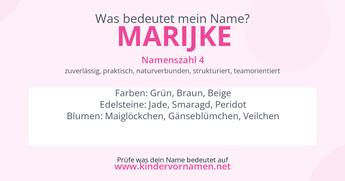 Was bedeutet der Name Marijke?