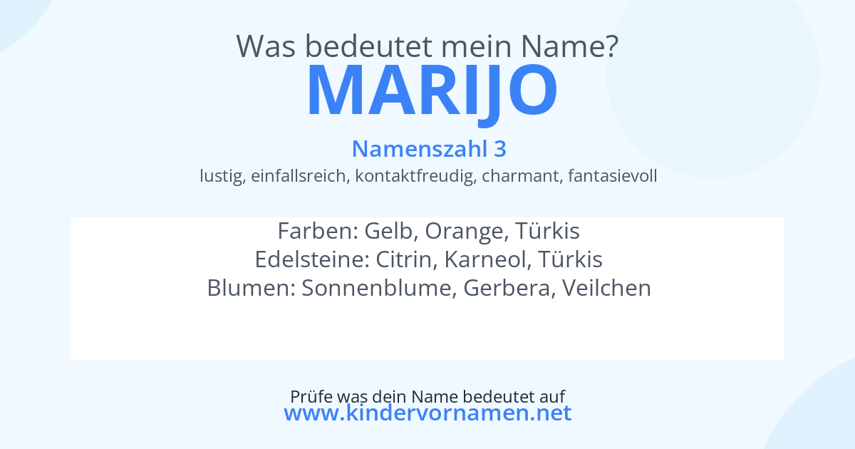 Was bedeutet der Name Marijo?