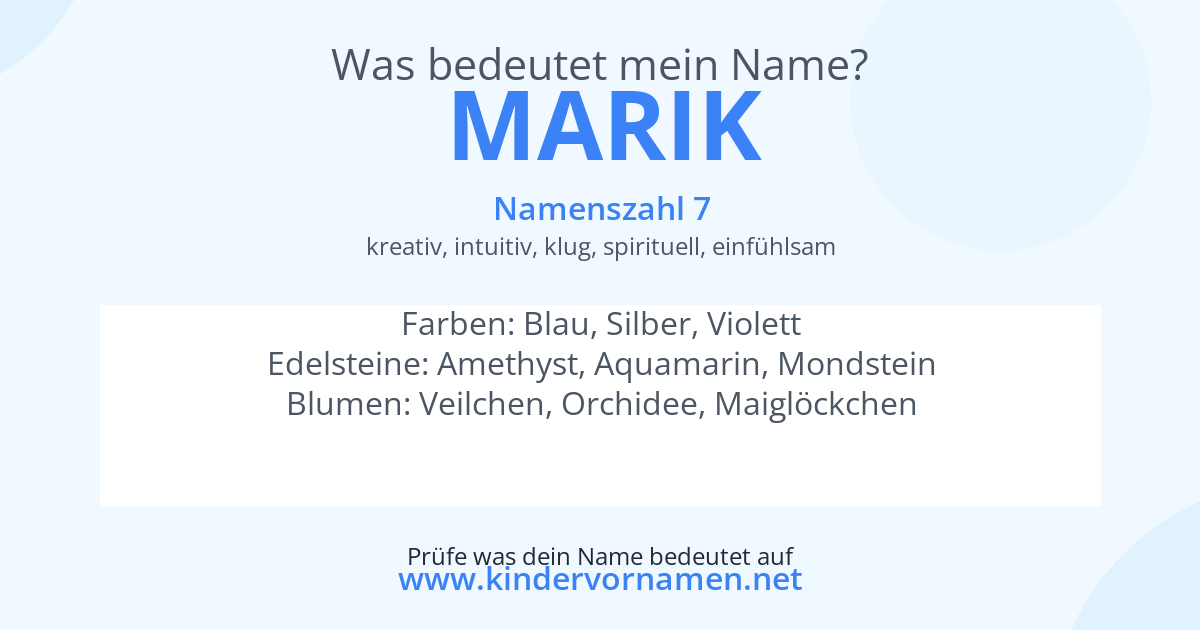 Was bedeutet der Name Marik?