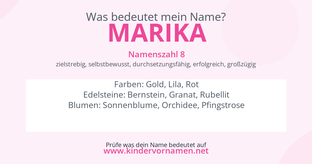 Was bedeutet der Name Marika?