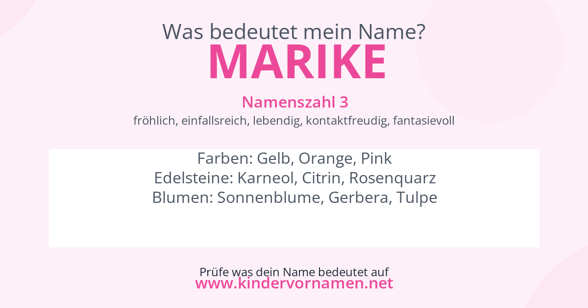Was bedeutet der Name Marike?