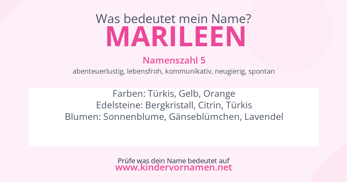Was bedeutet der Name Marileen?