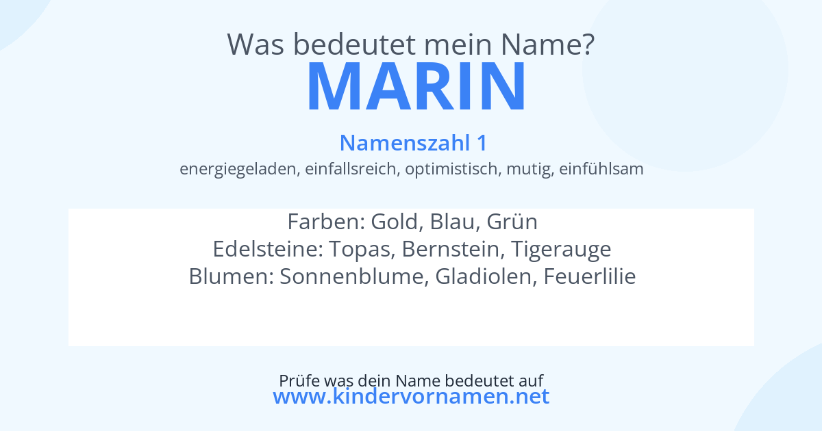 Was bedeutet der Name Marin?