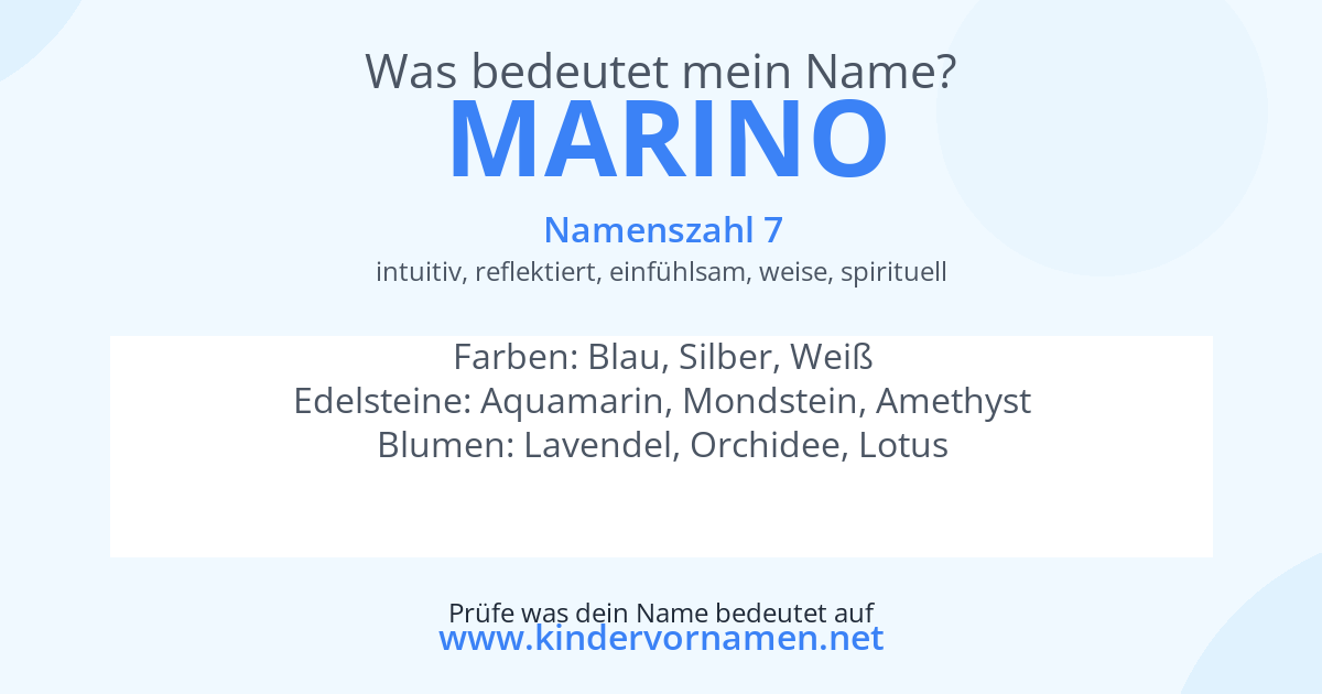 Was bedeutet der Name Marino?