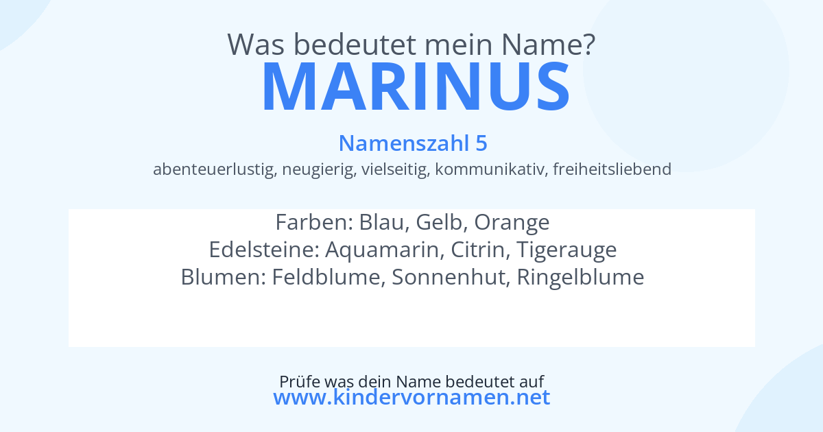 Was bedeutet der Name Marinus?