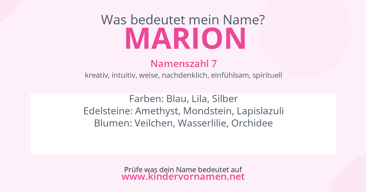Was bedeutet der Name Marion?