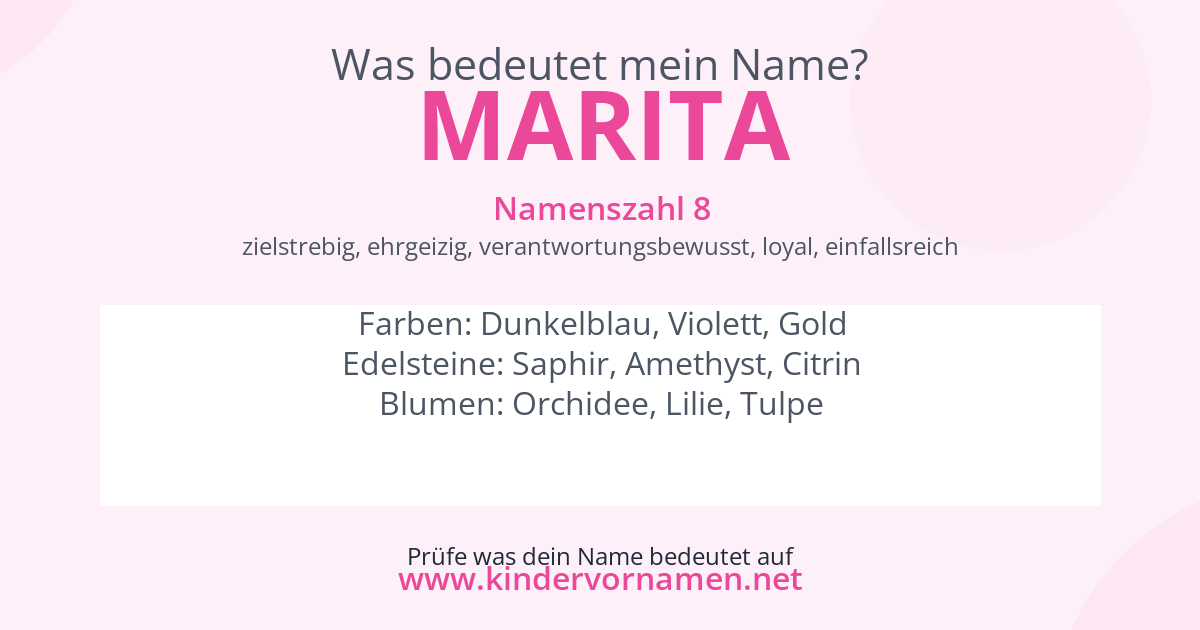 Was bedeutet der Name Marita?