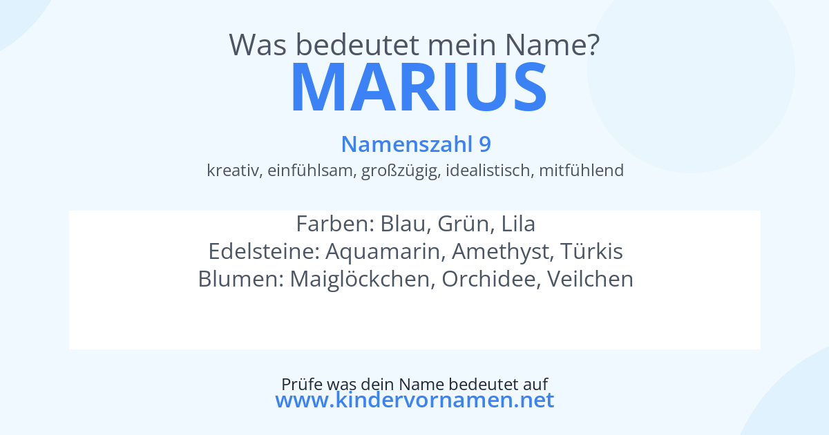 Was bedeutet der Name Marius?