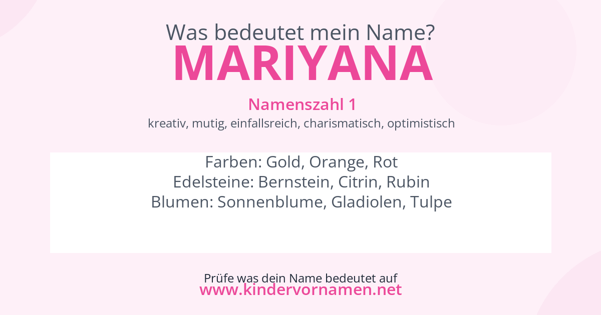Was bedeutet der Name Mariyana?