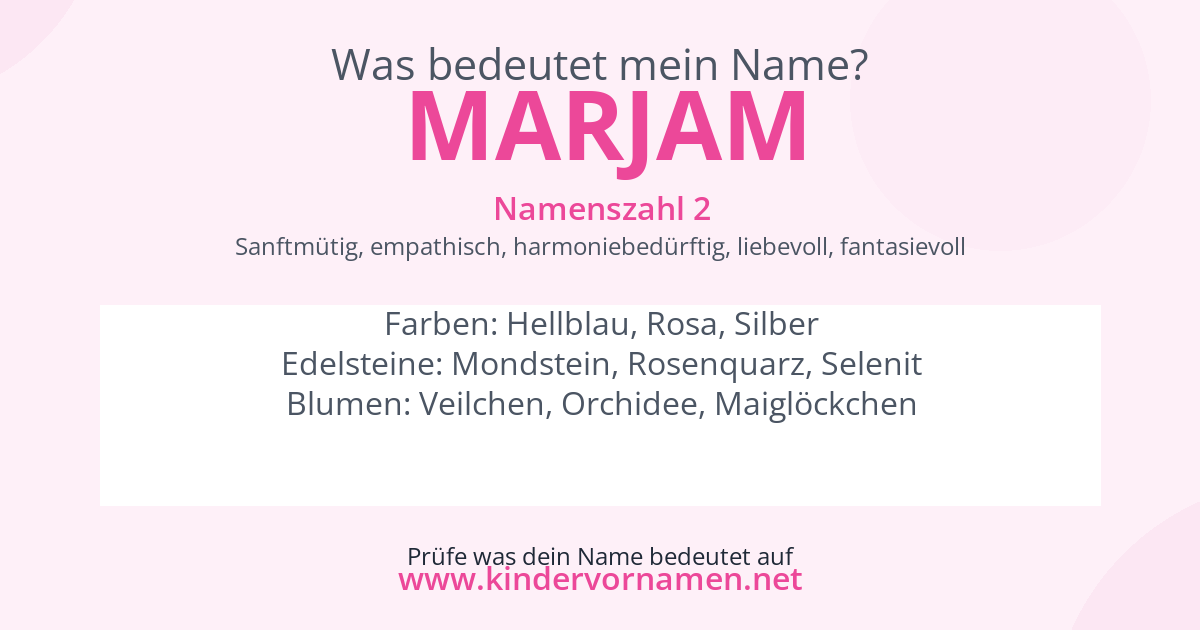 Was bedeutet der Name Marjam?