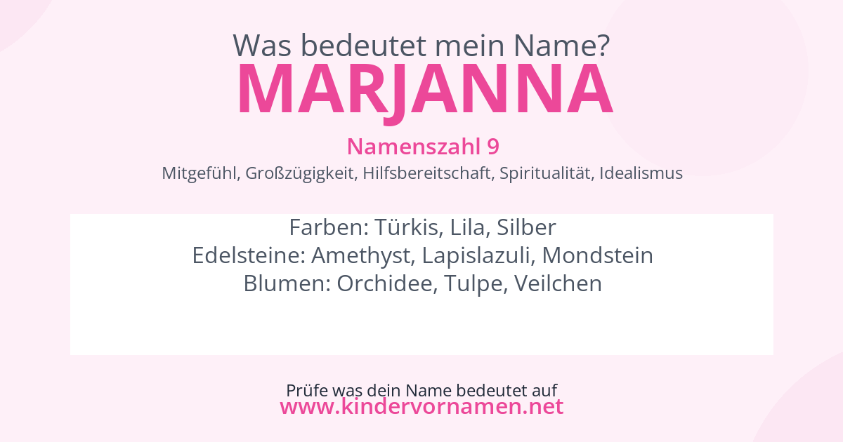 Was bedeutet der Name Marjanna?