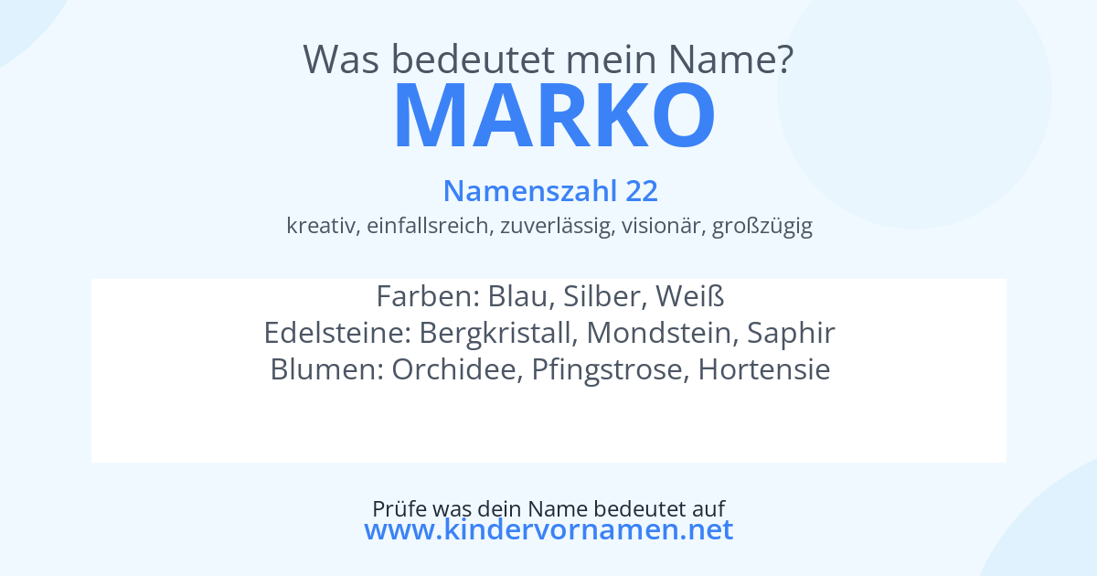 Was bedeutet der Name Marko?
