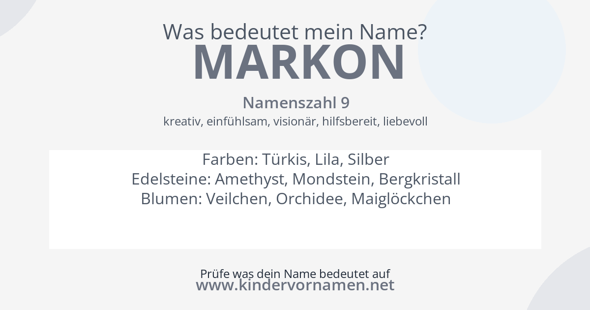 Was bedeutet der Name Markon?