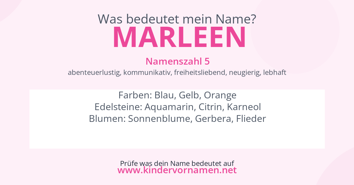 Was bedeutet der Name Marleen?