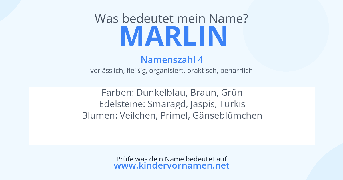 Was bedeutet der Name Marlin?
